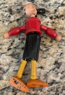 1930s Olive Oyl Wooden Jointed Figure Jaymar Popeye Vintage Toy